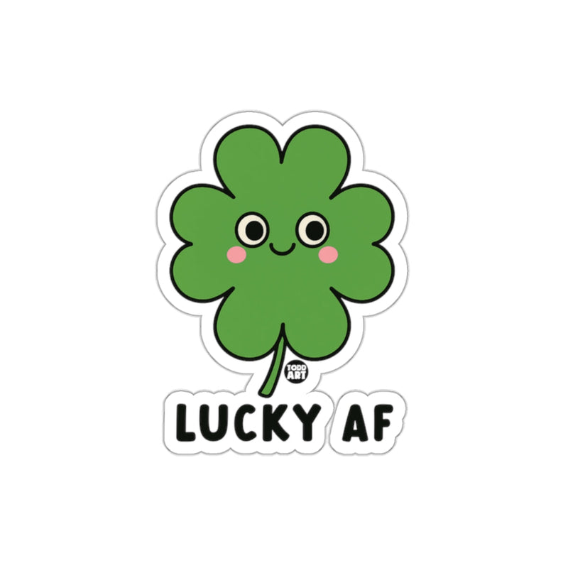 Load image into Gallery viewer, Cute Lucky AF Clover With Smiling Face Sticker
