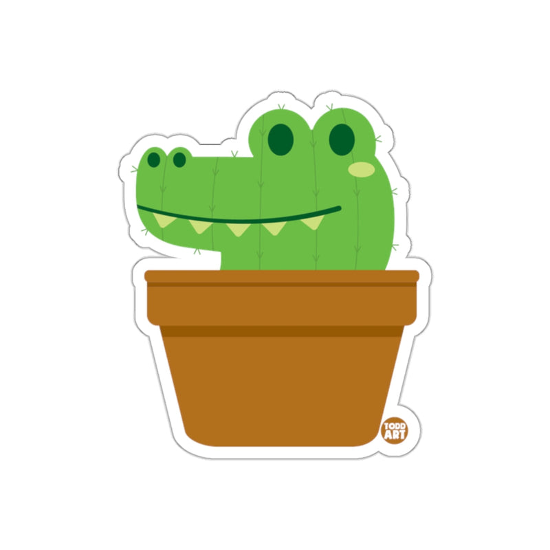 Load image into Gallery viewer, Cute Alligator Cactus in Brown Pot Sticker for Laptops
