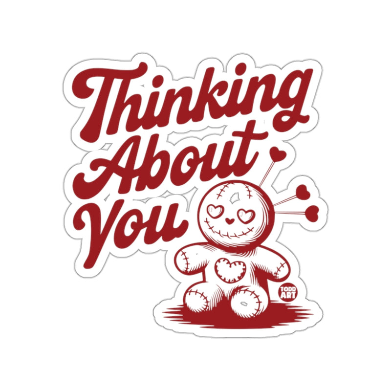 Load image into Gallery viewer, Thinking About You Voodoo Doll Love Sticker Decal

