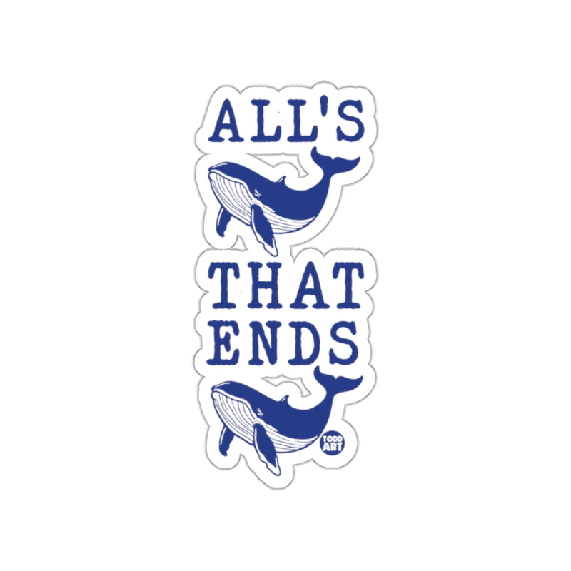 Load image into Gallery viewer, All's That Ends Whale Sticker with Unique Design
