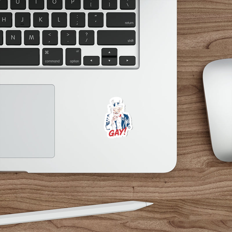 Load image into Gallery viewer, Uncle Sam Gay Pride Sticker for Laptop or Notebook

