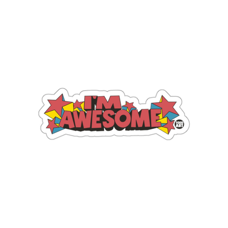 Load image into Gallery viewer, I'm Awesome Sticker with Colorful Star Design
