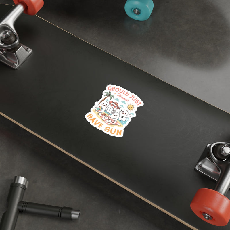 Load image into Gallery viewer, Ghouls Just Wanna Have Sun Skateboard Sticker
