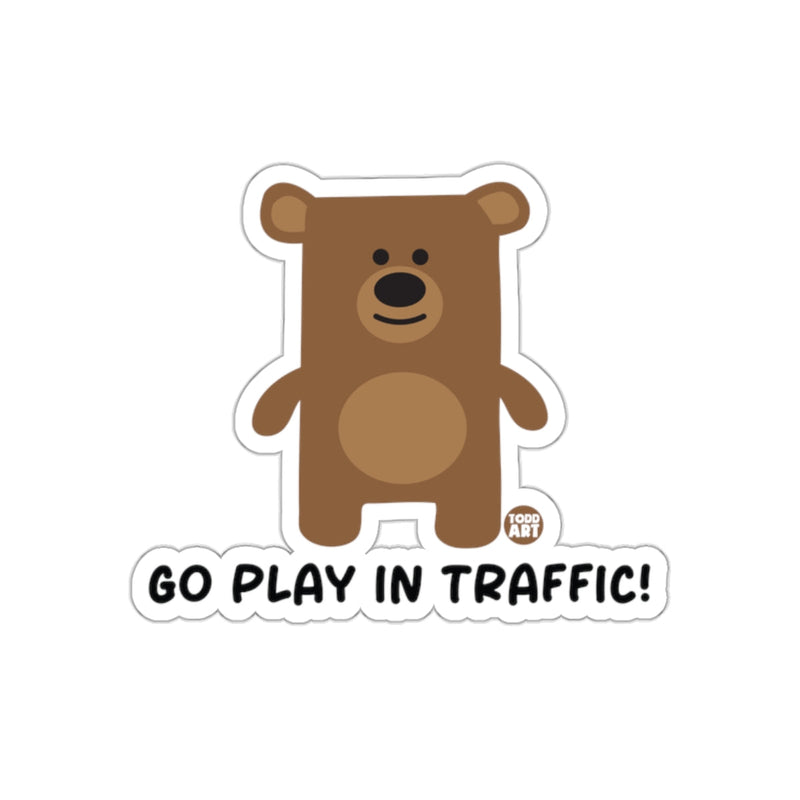 Load image into Gallery viewer, Cute Bear Go Play in Traffic Sticker Funny Art
