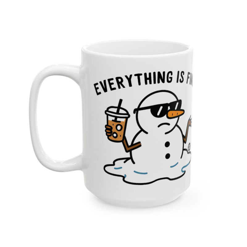 Load image into Gallery viewer, Funny Everything Is Fine Melting Snowman Mug

