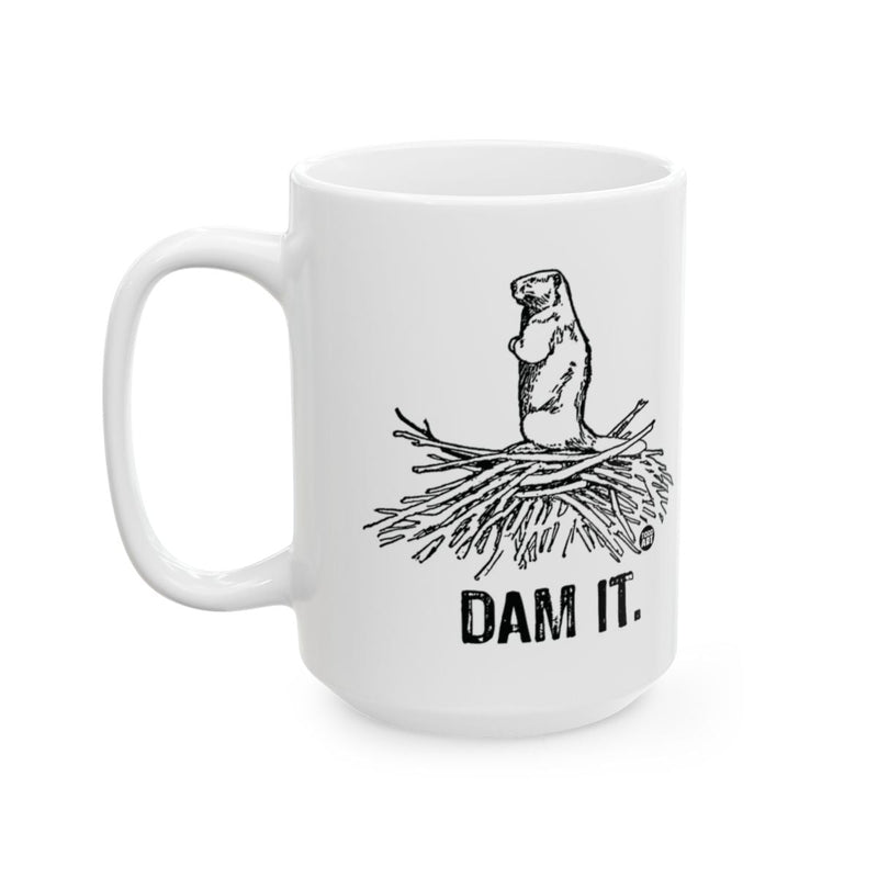 Load image into Gallery viewer, Dam It Beaver on Nest with Text Mug
