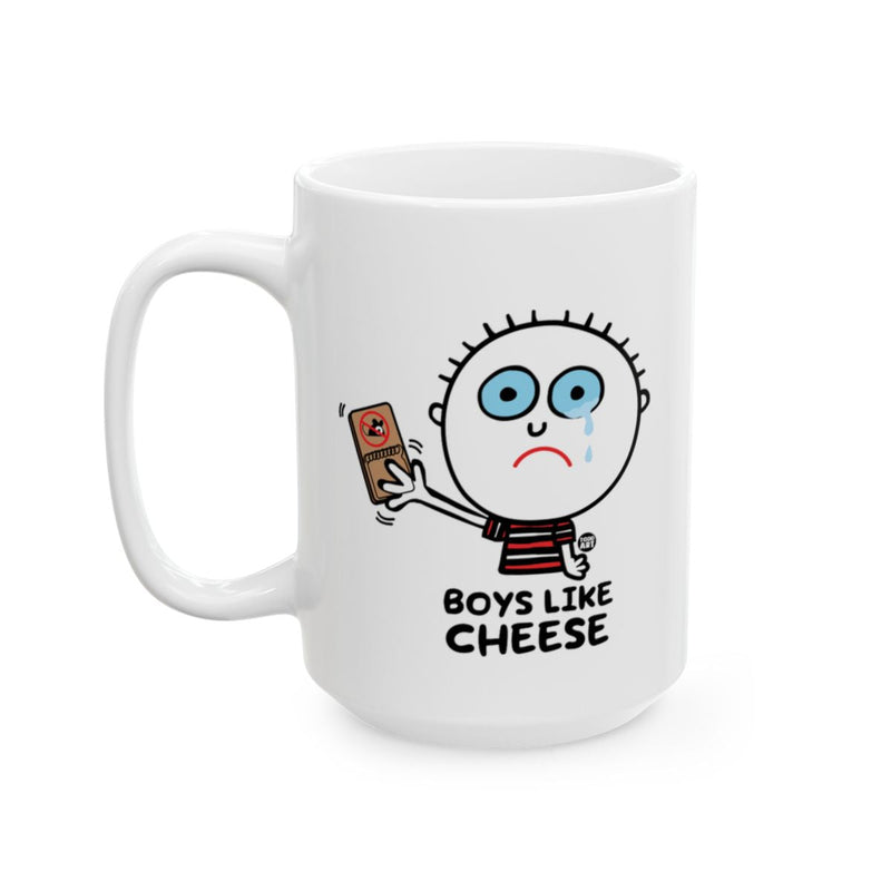 Load image into Gallery viewer, Boys Like Cheese Funny Character Mug for Any Occasion
