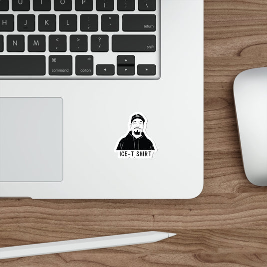 Ice-T With LA Hat and Shirt Black and White Design sticker