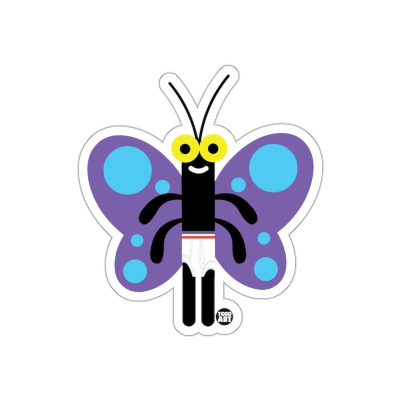 Load image into Gallery viewer, Cute Cartoon Butterfly with Blue and Purple Wings Sticker
