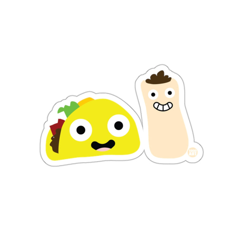 Load image into Gallery viewer, Smiling Taco and Burrito Fun Sticker Duo
