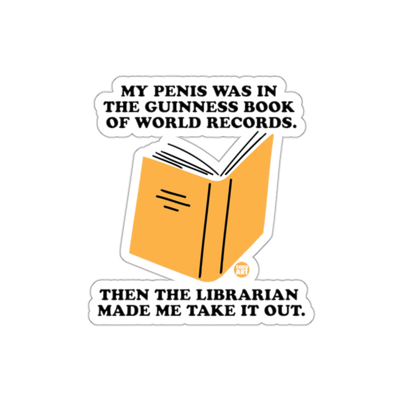 Load image into Gallery viewer, Funny Guinness Book of Records Librarian Joke Sticker
