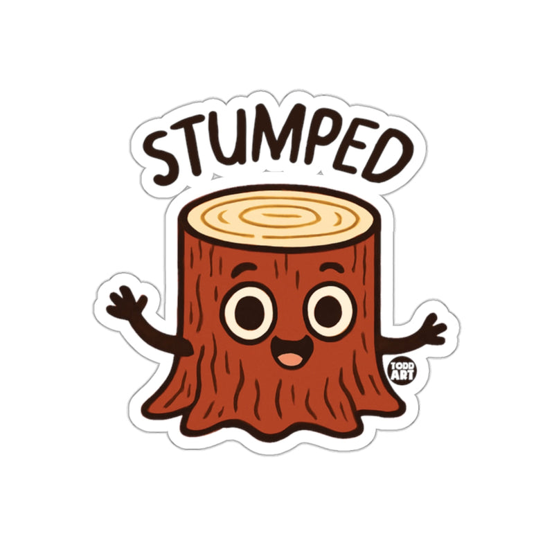 Load image into Gallery viewer, Stumped Funny Happy Tree Stump Illustration Sticker
