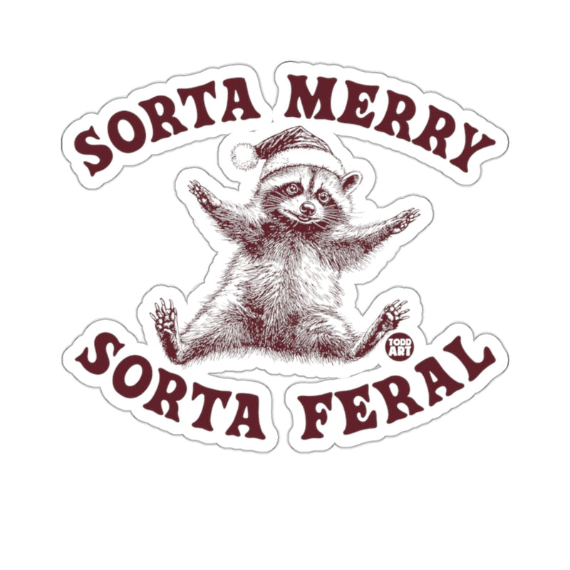 Load image into Gallery viewer, Sorta Merry Sorta Feral Raccoon Santa Hat 
