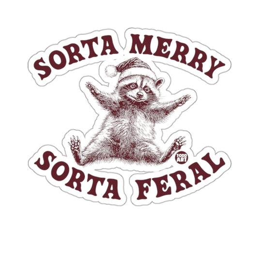 Sorta Merry Sorta Feral Raccoon Santa Hat 