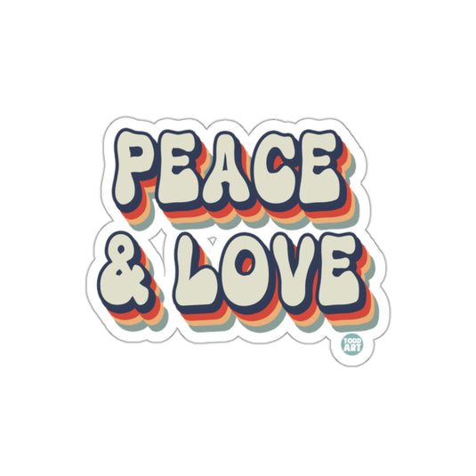 Peace & Love Retro Style Sticker Vintage Design