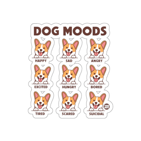 Dog Moods Sticker Sheet with Various Expressions