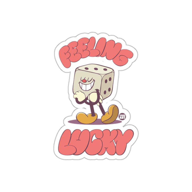 Load image into Gallery viewer, Feeling Lucky Cartoon Dice Character Sticker
