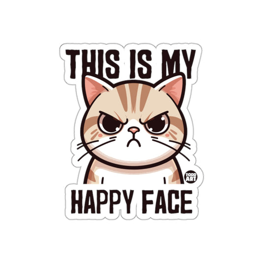 This Is My Happy Face Angry Cat Sticker Product