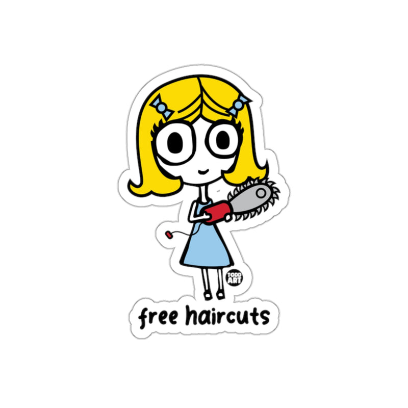 Load image into Gallery viewer, Free Haircuts Funny Cartoon Character Sticker
