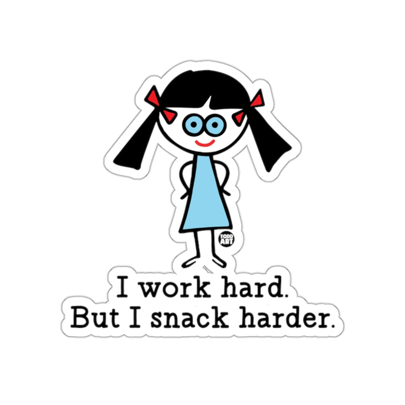 Load image into Gallery viewer, I Work Hard But I Snack Harder Sticker
