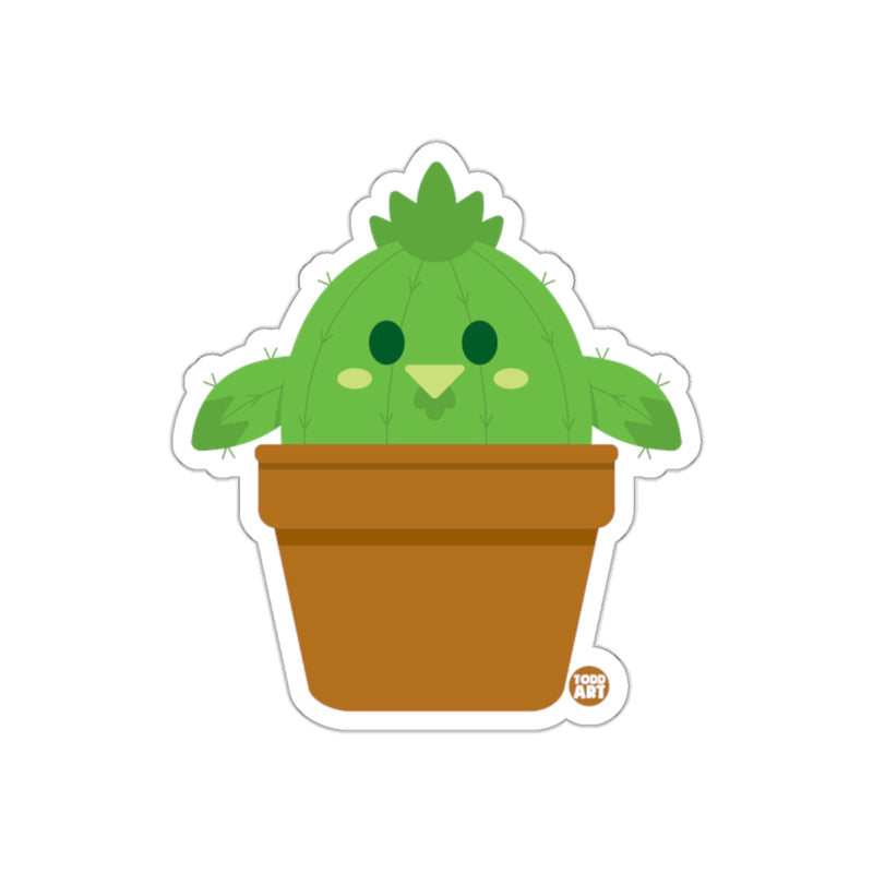 Load image into Gallery viewer, Cute Cactus Sticker with Adorable Cartoon Bird Design
