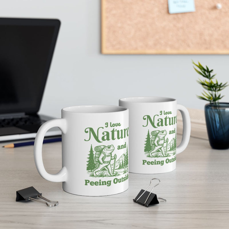 Load image into Gallery viewer, I Love Nature And Peeing Outside Funny Coffee Mug Product

