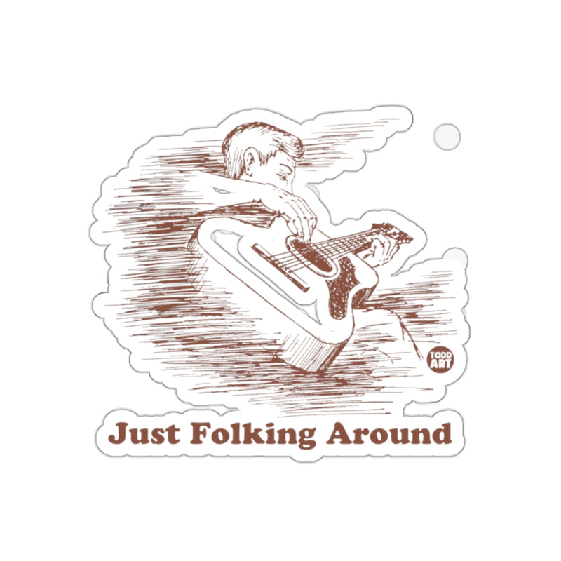 Load image into Gallery viewer, Just Folking Around Acoustic Guitar Sticker
