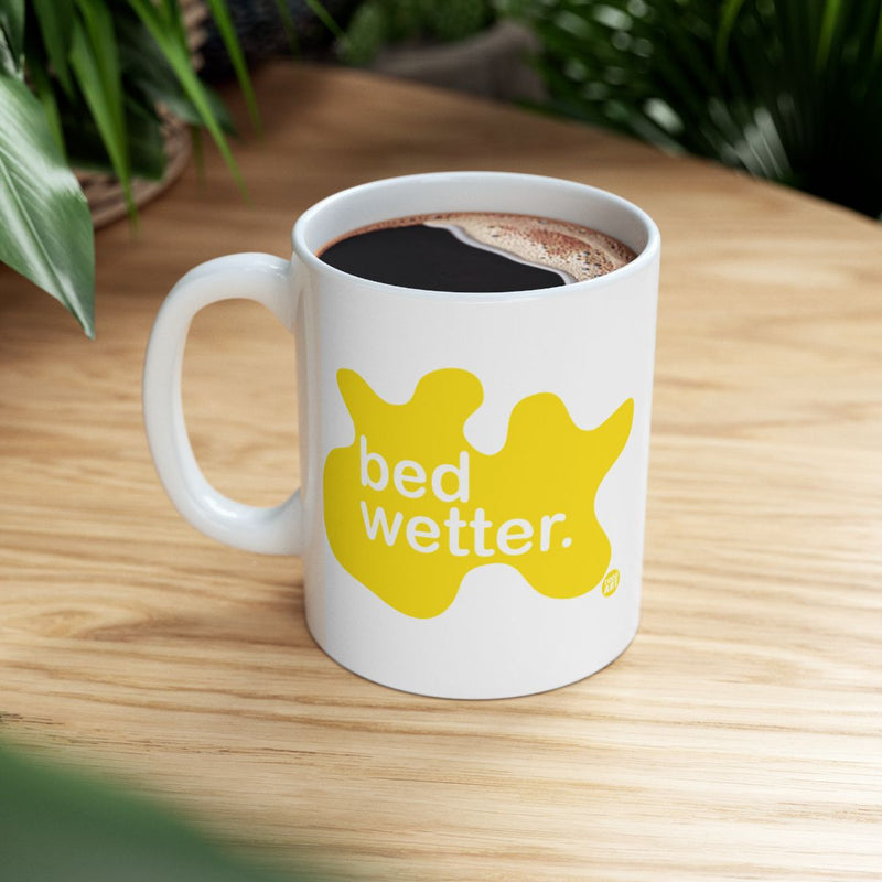 Load image into Gallery viewer, Funny Bed Wetter Coffee Mug with Yellow Design
