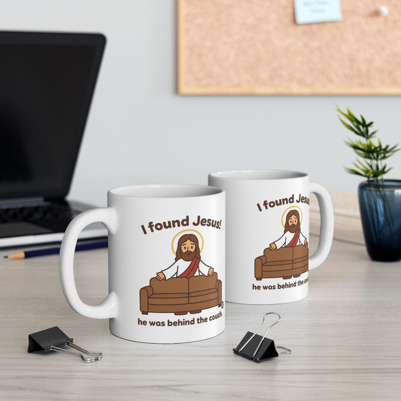 Load image into Gallery viewer, I Found Jesus Behind The Couch Funny Coffee Mug
