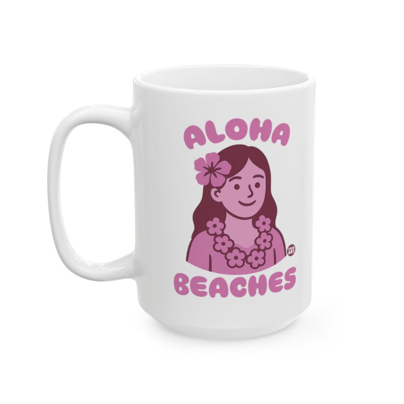 Load image into Gallery viewer, Aloha Beaches Mug Fun Tropical Design Coffee Cup
