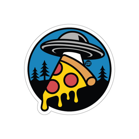 Pizza Abduction Forest Scene UFO Todd Art Design sticker