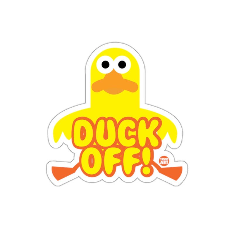Load image into Gallery viewer, Duck Off Cartoon Sticker Fun Humorous Design
