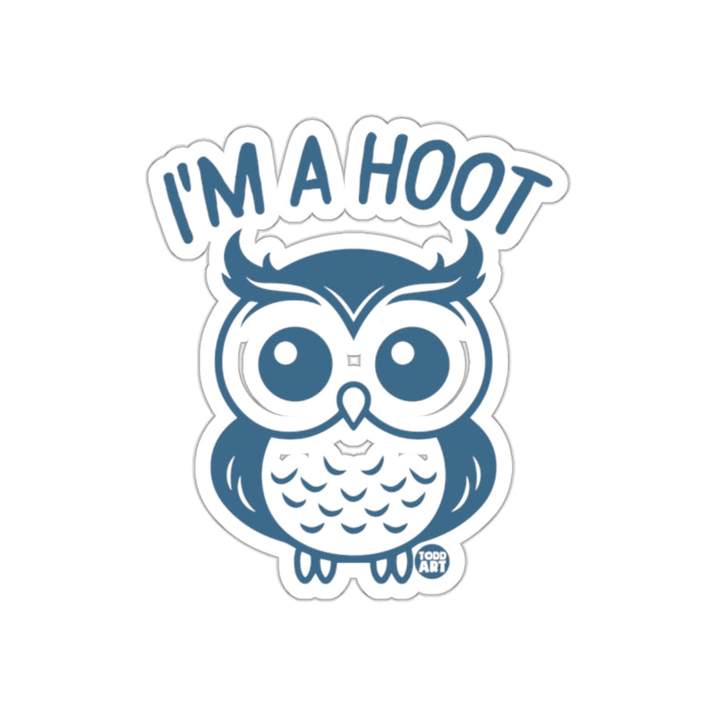 Load image into Gallery viewer, I am a Hoot Cute Blue Owl Graphic Art Design sticker
