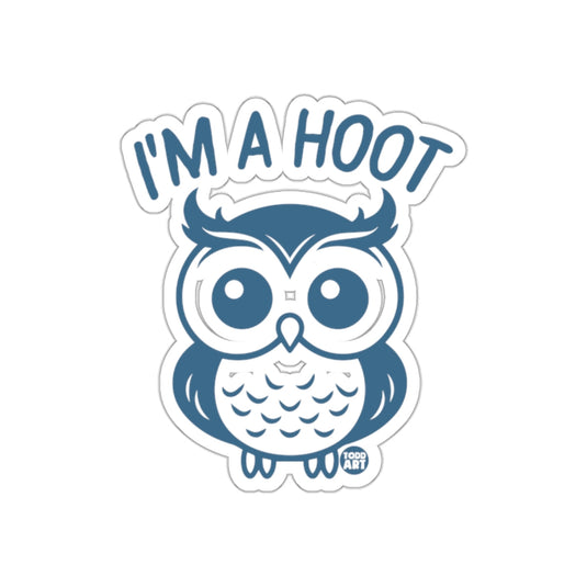I am a Hoot Cute Blue Owl Graphic Art Design sticker
