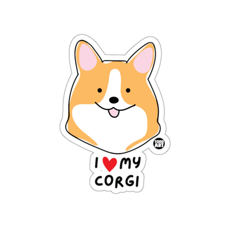 Load image into Gallery viewer, I Love My Corgi Cute Cartoon Dog Illustration Sticker
