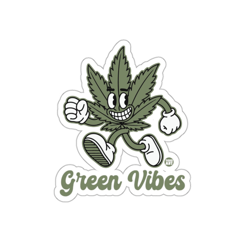 Load image into Gallery viewer, Green Vibes Happy Leaf Character Design Sticker
