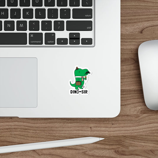 Cute Dino-Sir Character Sticker With Dino Illustration
