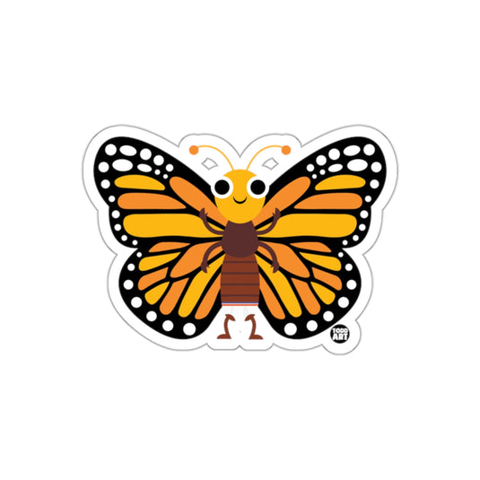 Cute Smiling Monarch Butterfly Art Sticker Decal