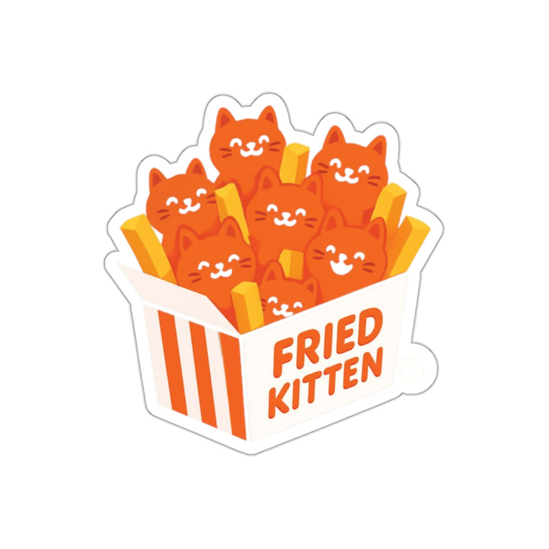 Load image into Gallery viewer, Fried Kitten Cartoon Box Illustration Sticker

