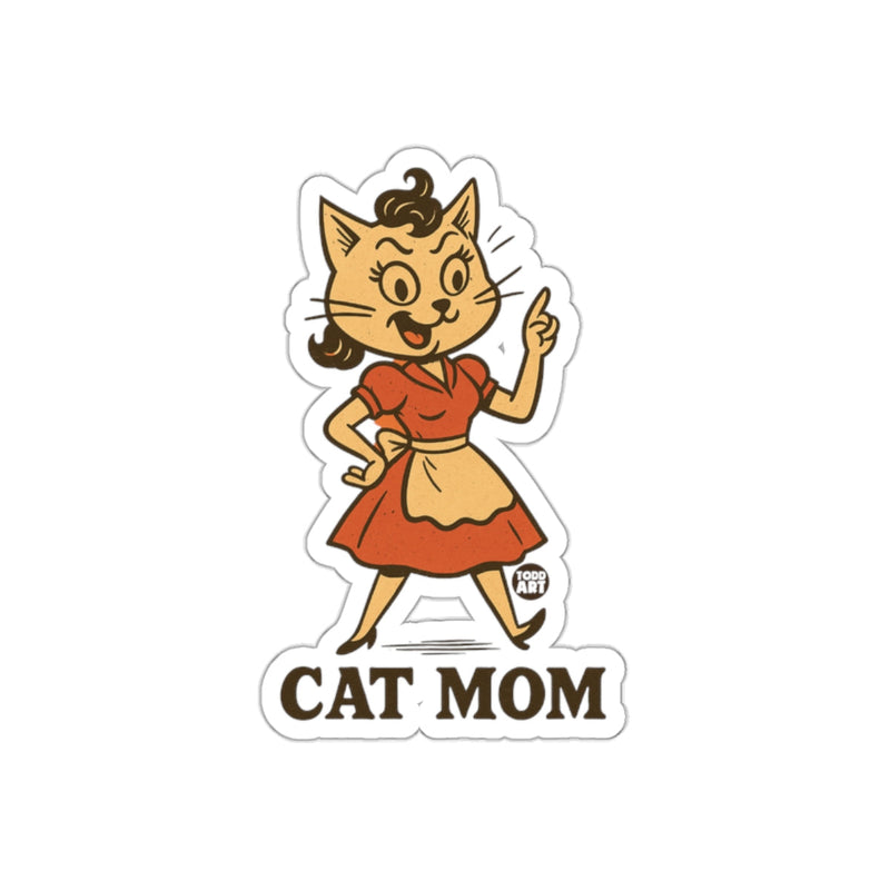 Load image into Gallery viewer, Retro Cartoon Cat Mom Design for Loving Pet Owners sticker
