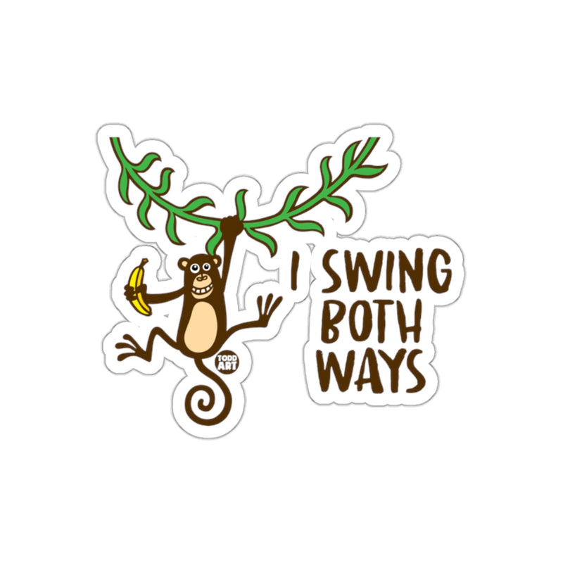 Load image into Gallery viewer, I Swing Both Ways Monkey and Vine Sticker
