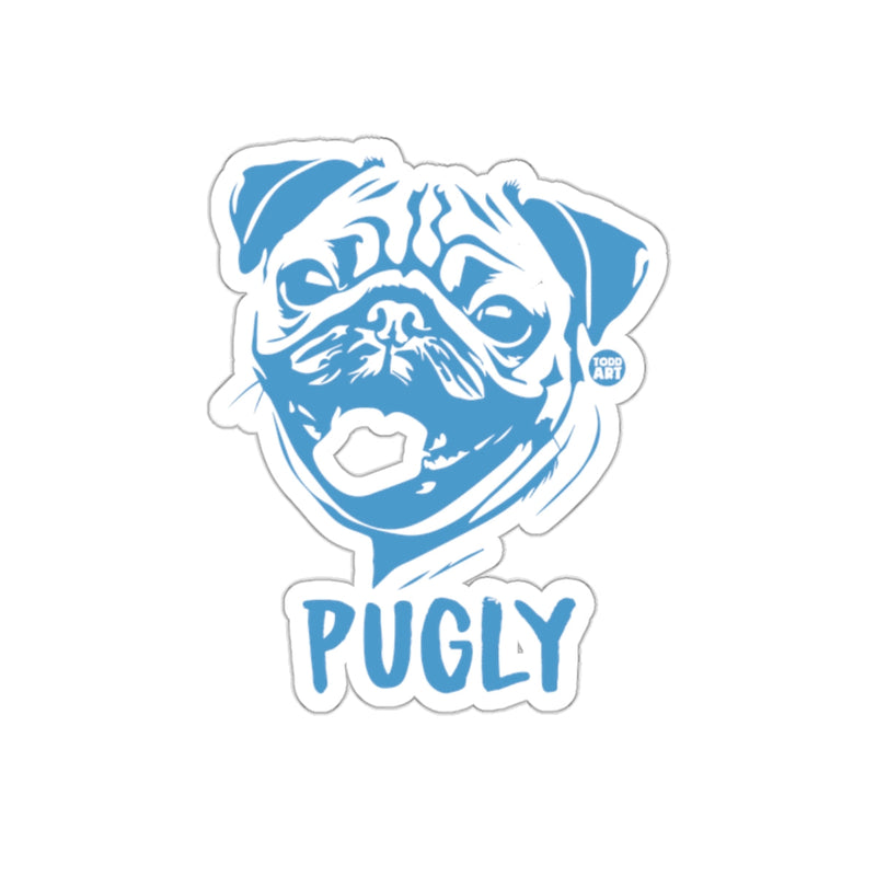 Load image into Gallery viewer, Pugly Blue Pug Illustration Sticker for Pet Lovers
