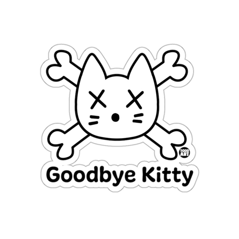 Load image into Gallery viewer, Goodbye Kitty Skull and Crossbones Design Sticker
