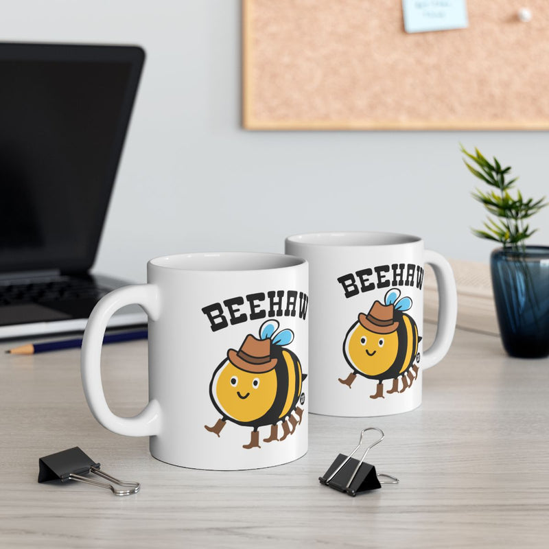 Load image into Gallery viewer, Beehaw Cute Bee Hat Design With Text Mug
