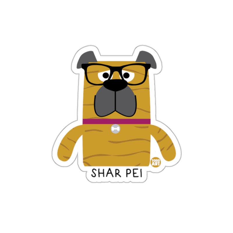 Load image into Gallery viewer, Cartoon Shar Pei with Glasses Sticker
