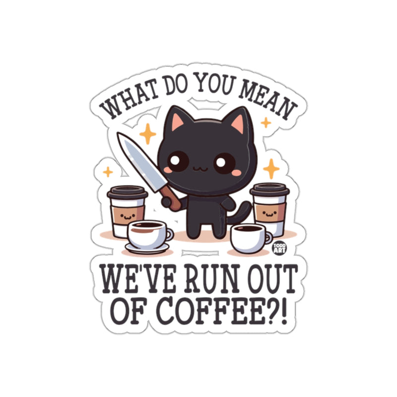Load image into Gallery viewer, Cute Cat Holding Knife Funny Coffee Lover Sticker
