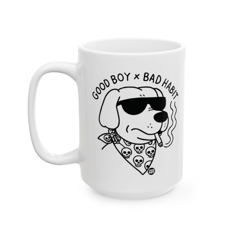 Load image into Gallery viewer, Good Boy Bad Habit Cool Dog Mug With Sunglasses
