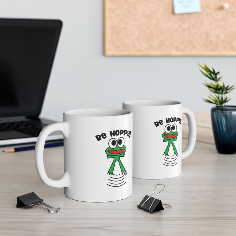 Load image into Gallery viewer, Be Hoppy Frog Design Coffee Mug for Your Desk
