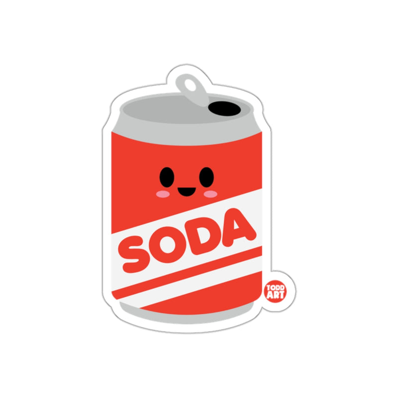 Load image into Gallery viewer, Smiling Cartoon Red Soda Can Sticker Reliable Fun Decal
