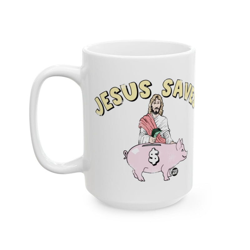 Load image into Gallery viewer, Jesus Saves Piggy Bank Design Mug
